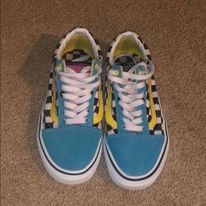 Rainbow checkered vans.